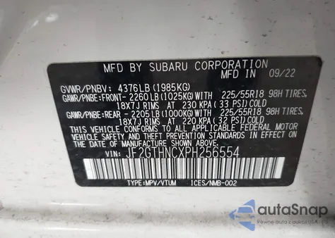 2023 Subaru Crosstrek Limited from USA, damaged, VIN JF2GTHNCXPH256554